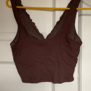 Brown aerie cropped tank/bralette